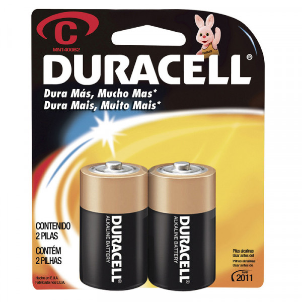 MN1400 SURTEK Pila alcalina marca Duracell C con 2 piezas Surtek | DIHERESA