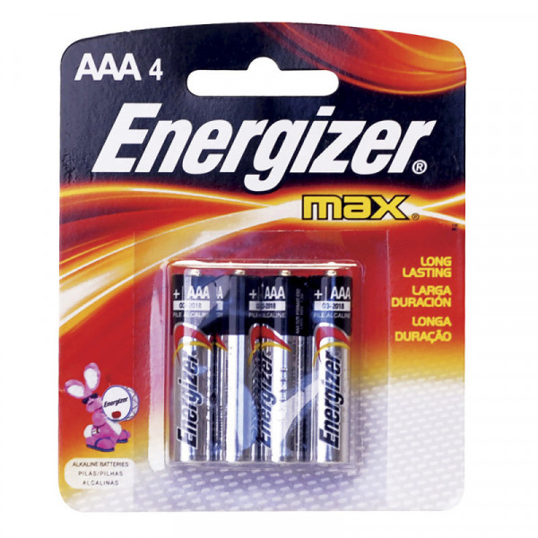 E92BP-4 SURTEK Pila alcalina marca Energizer AAA con 4 piezas Surtek | DIHERESA