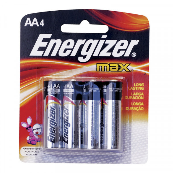 E91BP-4 SURTEK Pila alcalina marca Energizer AA con 4 piezas Surtek | DIHERESA