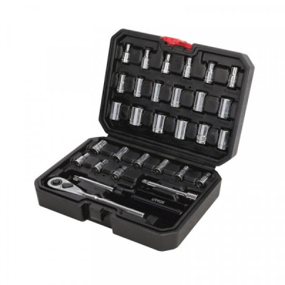 4700CB URREA Juego de 30 dados y accesorios combinados 1/4" en blow molded Urrea | DIHERESA