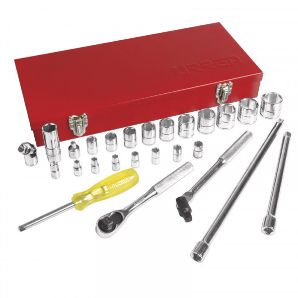 5200A URREA Juego de 27 dados y accesorios en pulgadas 1/4"-3/8" Urrea | DIHERESA