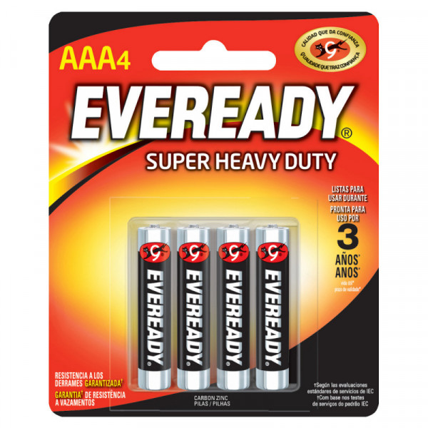 1212-4 SURTEK Pila Zinc-Carbón marca Eveready AAA con 4 piezas Surtek | DIHERESA