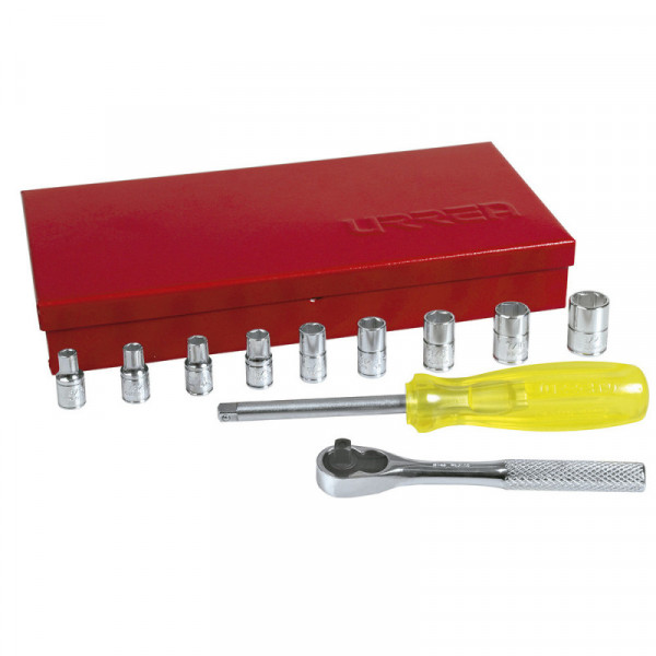 4700C URREA Juego de 12 dados y accesorios en pulgadas 1/4" Urrea | DIHERESA