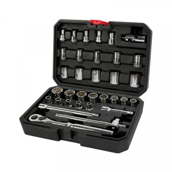 5200CB URREA Juego de 33 dados y accesorios combinados 3/8" en blow molded Urrea | DIHERESA