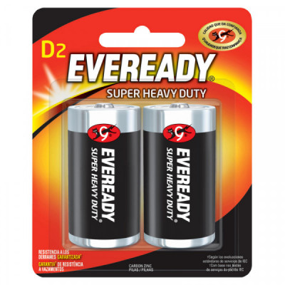 1250-2 SURTEK Pila Zinc-Carbón marca Eveready D con 2 piezas Surtek | DIHERESA
