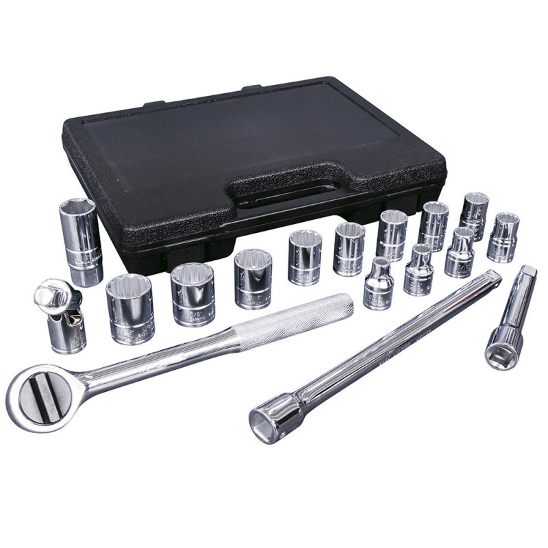 5400P URREA Juego de 17 dados y accesorios en pulgadas 1/2" Urrea | DIHERESA 5400P URREA Juego de 17 dados y accesorios en pulgadas 1/2" Urrea | DIHERESA