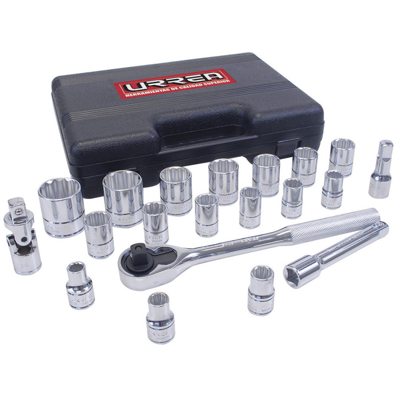 5400PBM URREA Juego de 20 dados y accesorios métricos 1/2" Urrea | DIHERESA 5400PBM URREA Juego de 20 dados y accesorios métricos 1/2" Urrea | DIHERESA