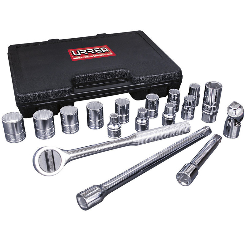 5400PM URREA Juego de 17 dados y accesorios métricos 1/2" Urrea | DIHERESA 5400PM URREA Juego de 17 dados y accesorios métricos 1/2" Urrea | DIHERESA