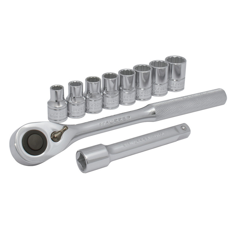 JBUA01M URREA Juego de 10 dados y accesorios métricos 1/2" Urrea | DIHERESA JBUA01M URREA Juego de 10 dados y accesorios métricos 1/2" Urrea | DIHERESA
