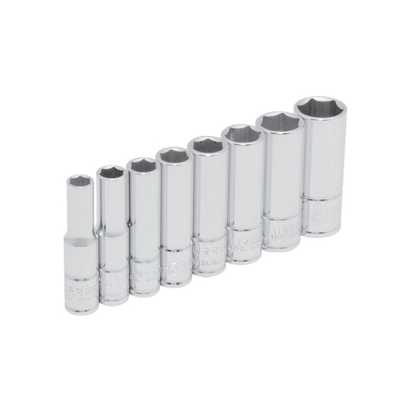 47102 URREA Juego de 8 dados largos en pulgadas 1/4" en riel Urrea | DIHERESA 47102 URREA Juego de 8 dados largos en pulgadas 1/4" en riel Urrea | DIHERESA
