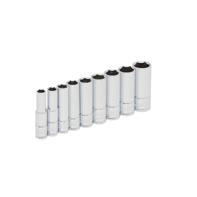 47202 URREA Juego de 9 dados largos métricos 1/4" en riel Urrea | DIHERESA 47202 URREA Juego de 9 dados largos métricos 1/4" en riel Urrea | DIHERESA