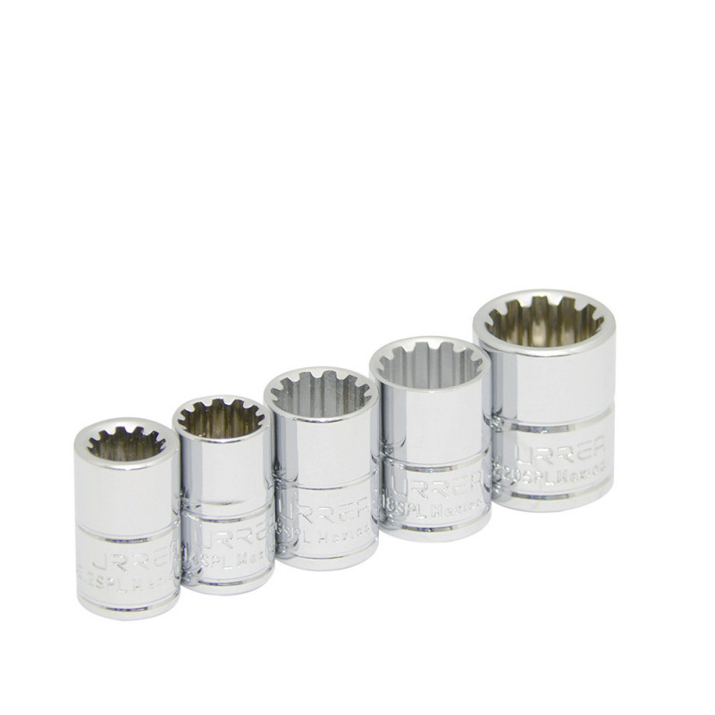 5200SPL URREA Juego de 5 dados spline 3/8" en riel Urrea | DIHERESA