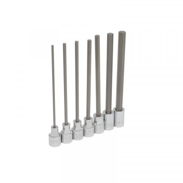 4990-7L URREA Juego de 7 dados largos hexagonal  en pulgadas 3/8" Urrea | DIHERESA
