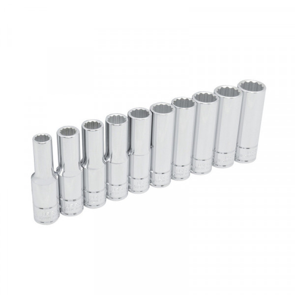 54215 URREA Juego de 10 dados largos métricos 1/2" 12 puntas Urrea | DIHERESA