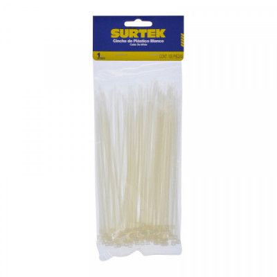 114200 SURTEK Cincho plástico 100 x 2.5mm100 piezas natural Surtek | DIHERESA