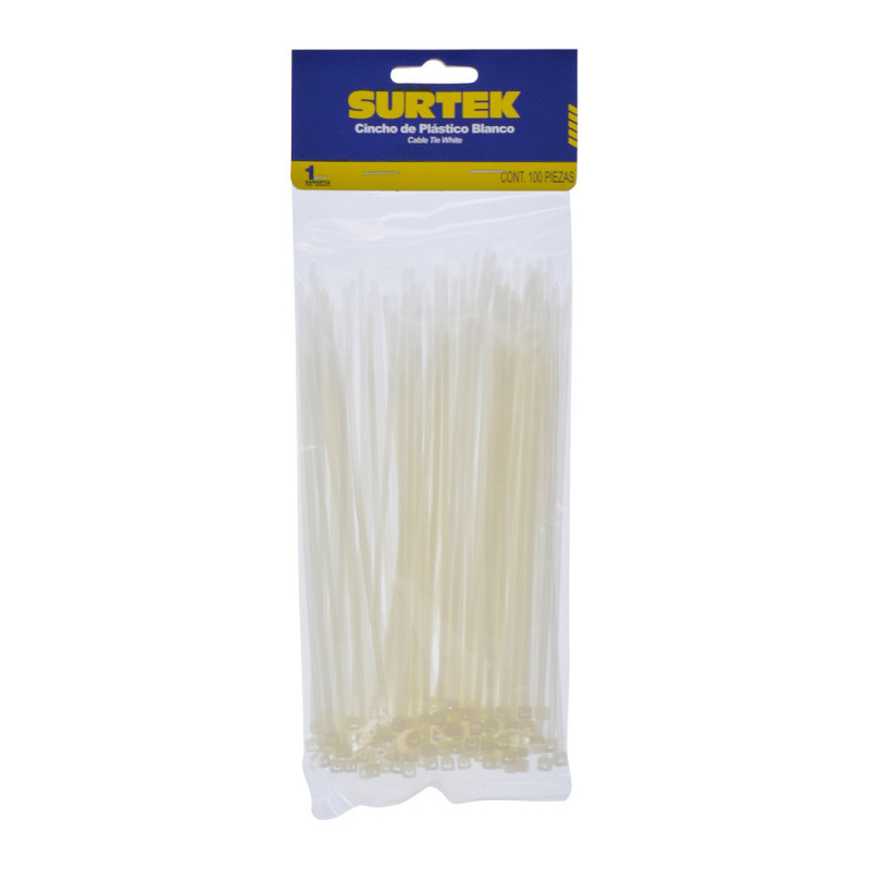 114202 SURTEK Cincho plástico 165 x 2.5mm100 piezas natural Surtek | DIHERESA 114202 SURTEK Cincho plástico 165 x 2.5mm100 piezas natural Surtek | DIHERESA