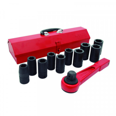 750012LH URREA Juego de 12 dados de impacto largos en pulgadas y accesorios 3/4" Urrea | DIHERESA