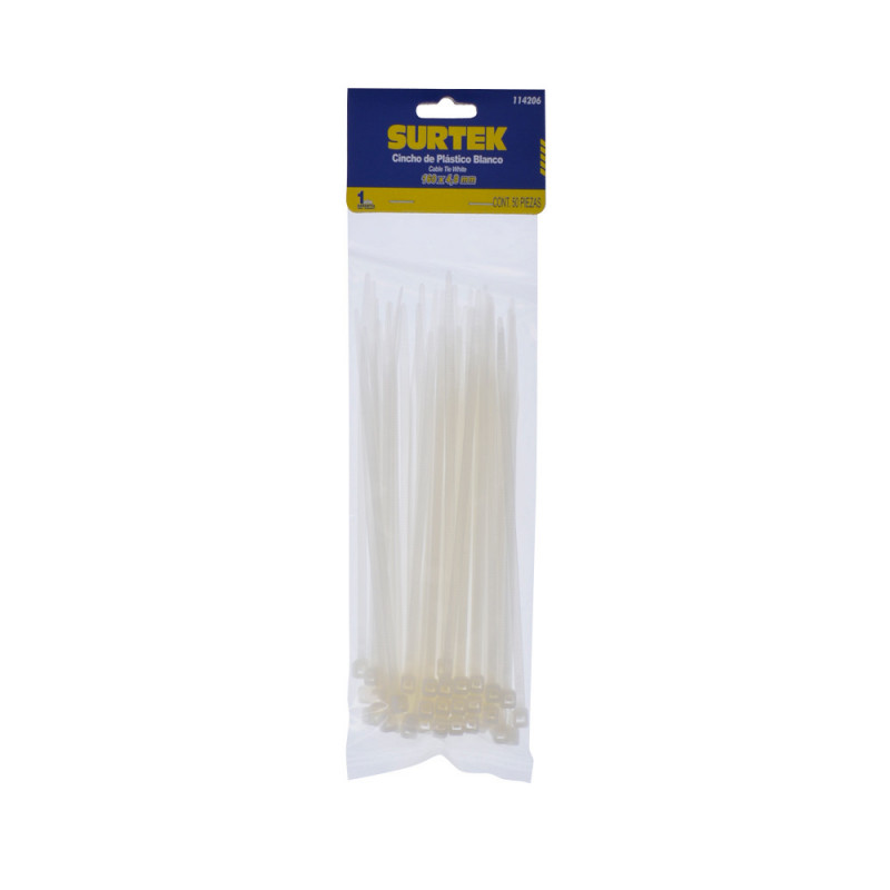 114206 SURTEK Cincho plástico 160 x 4.8mm 50 piezas natural Surtek | DIHERESA 114206 SURTEK Cincho plástico 160 x 4.8mm 50 piezas natural Surtek | DIHERESA