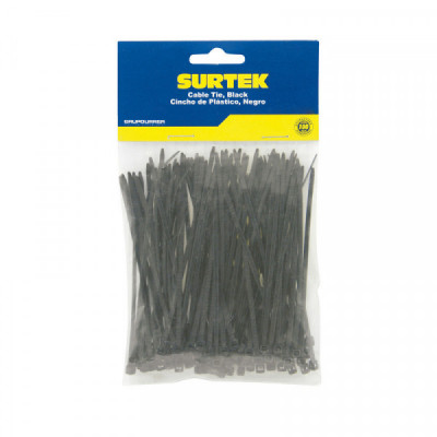 114207 SURTEK Cincho plástico 160 x 4.8mm 50 piezas negro