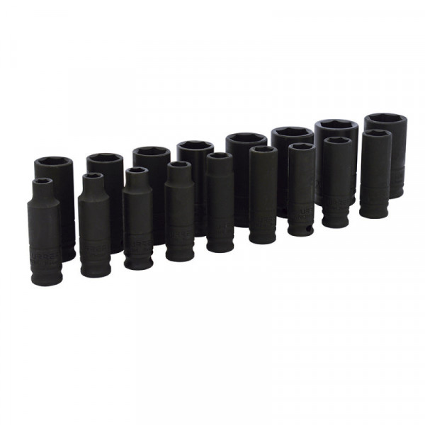 72216 URREA Juego de 17 dados de impacto largos métricos 3/8" Urrea | DIHERESA