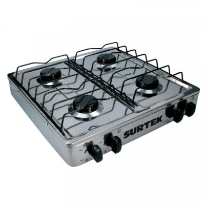 EGAF4 Estufa de gas 4 quemadores de acero inoxidable SURTEK | DIHERESA