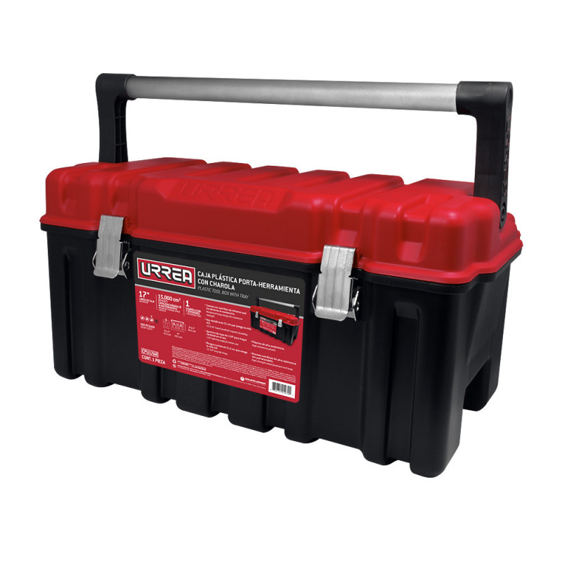 CPU17AR URREA Caja portaherramientas plástica con charola y tapa roja | DIHERESA CPU17AR URREA Caja portaherramientas plástica con charola y tapa roja | DIHERESA