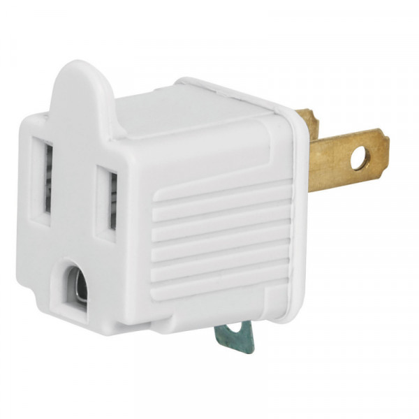 AD-32B-G Adaptador 3 a 2, blanco, a granel, Volteck TRUPER | DIHERESA