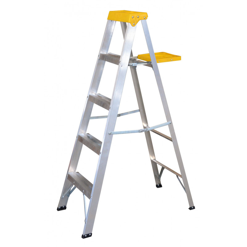 ET4 SURTEK Escalera de aluminio tipo tijera 4 peldaños 1.54 m Surtek | DIHERESA ET4 SURTEK Escalera de aluminio tipo tijera 4 peldaños 1.54 m Surtek | DIHERESA