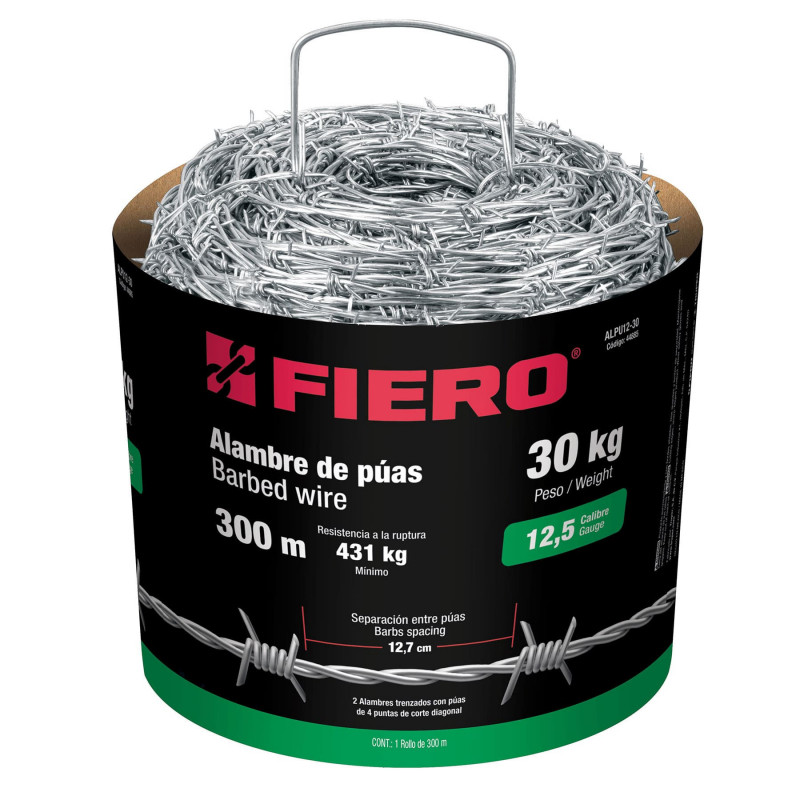 ALPU12-30 Alambre de púas, calibre 12.5, rollo de 30 Kg. TRUPER | DIHERESA ALPU12-30 Alambre de púas, calibre 12.5, rollo de 30 Kg. TRUPER | DIHERESA