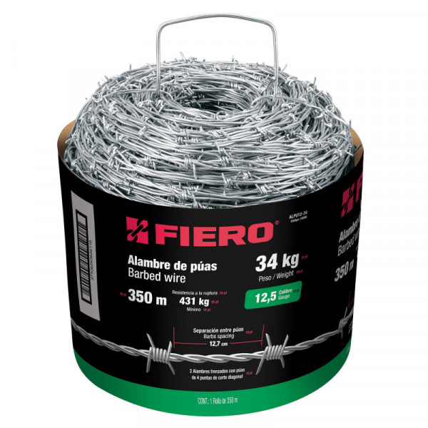 ALPU12-34 Alambre de púas, calibre 12.5, rollo de 34 Kg. TRUPER | DIHERESA