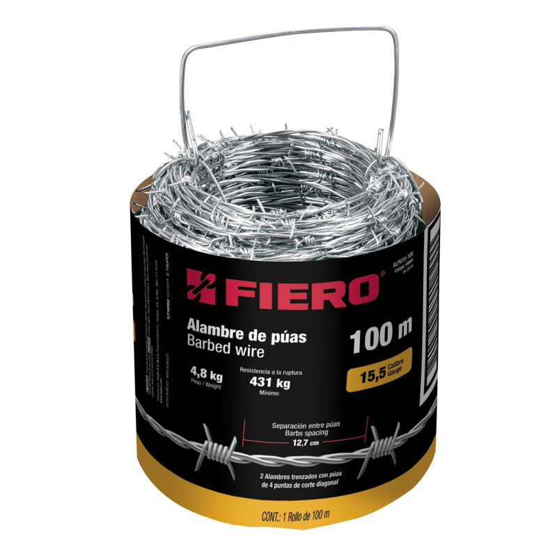 ALPU15-100 Alambre de púas, calibre 15, rollo de 100m. TRUPER | DIHERESA ALPU15-100 Alambre de púas, calibre 15, rollo de 100m. TRUPER | DIHERESA