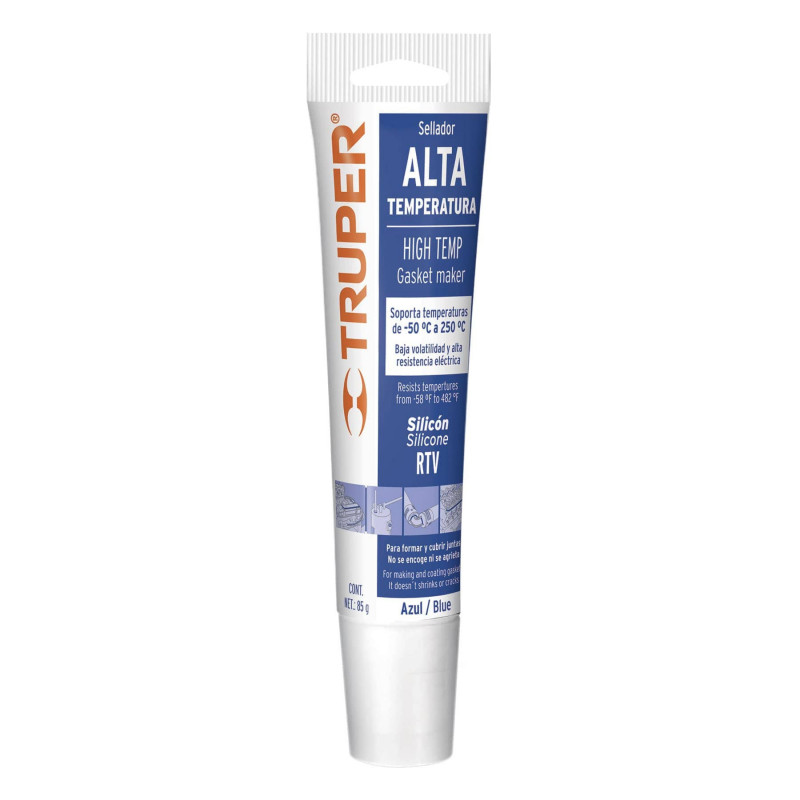 ALTE-A Sellador para altas temperaturas, silicón azul, 85 gr TRUPER | DIHERESA ALTE-A Sellador para altas temperaturas, silicón azul, 85 gr TRUPER | DIHERESA