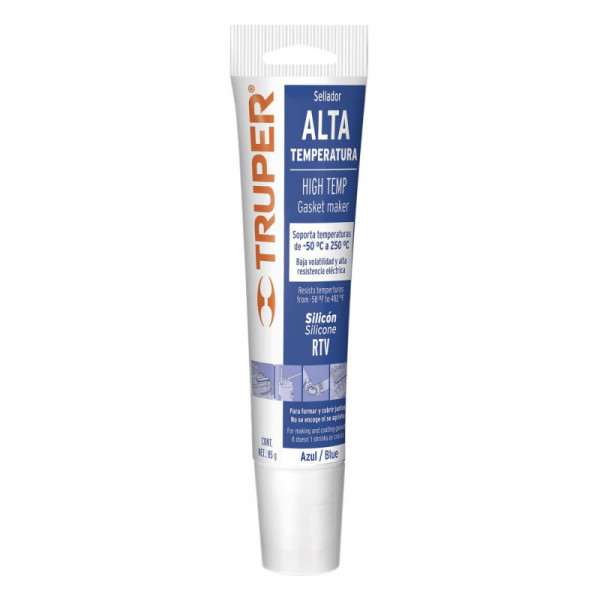 ALTE-A Sellador para altas temperaturas, silicón azul, 85 gr TRUPER | DIHERESA
