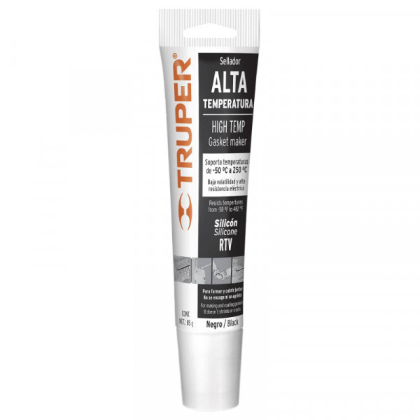 ALTE-N Sellador para altas temperaturas, silicón negro, 85 gr TRUPER | DIHERESA
