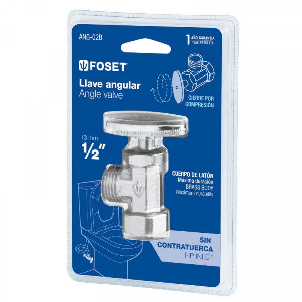ANG-02B Llave angular, 1/2 x 1/2' en blister TRUPER | DIHERESA
