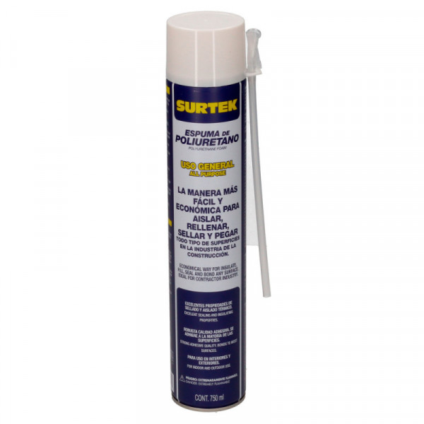 113522 SURTEK Espuma de poliuretano uso general 750 ml Surtek | DIHERESA