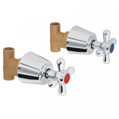 AQE-661 Juego 2 llaves de empotrar, soldable tipo cruceta, Aqua TRUPER | DIHERESA