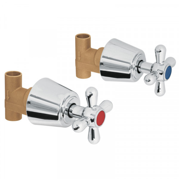 AQE-661 Juego 2 llaves de empotrar, soldable tipo cruceta, Aqua TRUPER | DIHERESA