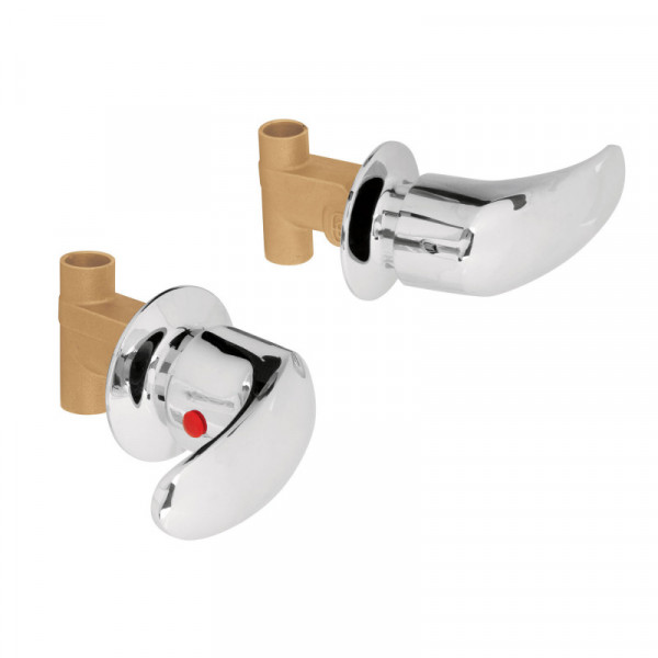 AQE-662 Juego 2 llaves de empotrar, soldable tipo palanca, Aqua TRUPER | DIHERESA