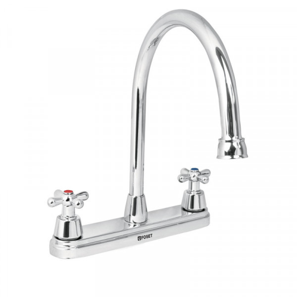 AQF-81 Mezcladora para fregadero, manerales cruceta,acero inox.Aqua TRUPER | DIHERESA