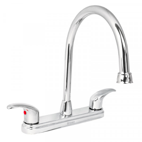 AQF-82 Mezcladora para fregadero, manerales palanca,acero inox.Aqua TRUPER | DIHERESA