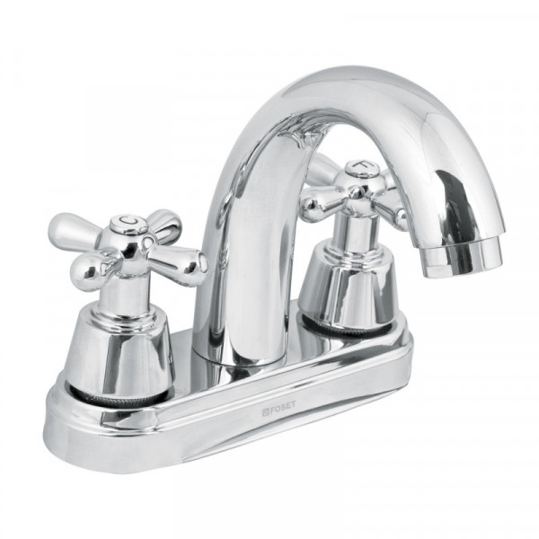 AQM-51 Mezcl. lavabo, manerales cruceta, cuello alto, acero, Aqua TRUPER | DIHERESA