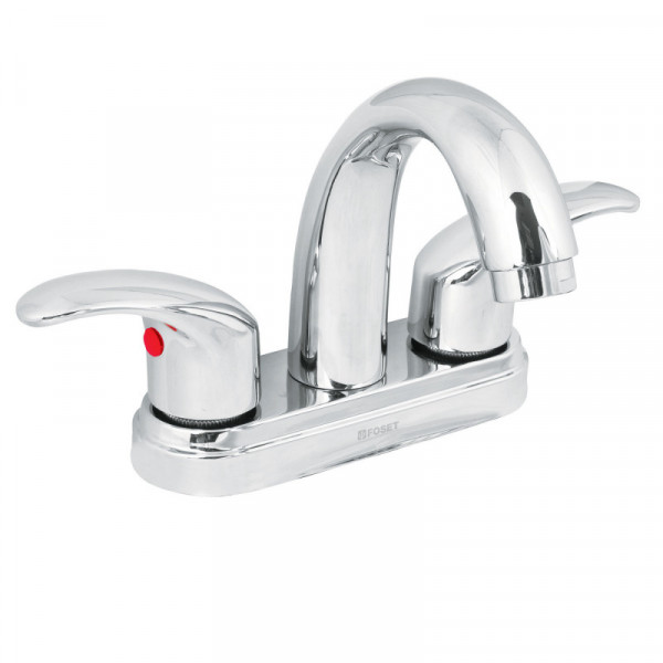 AQM-52 Mezcl. lavabo, manerales palanca, cuello alto, acero inox,Aq TRUPER | DIHERESA