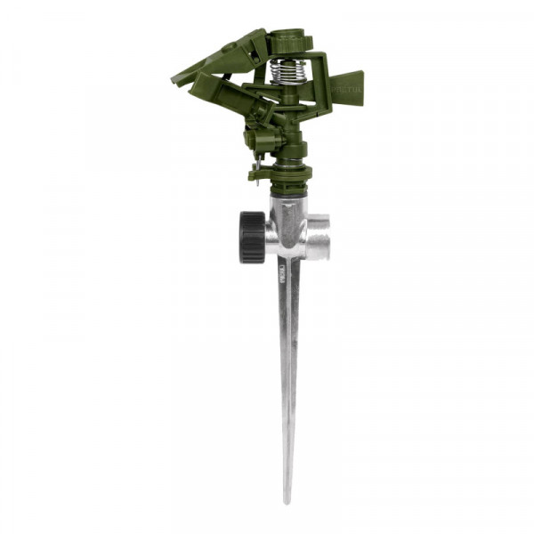 ASVE-11X Aspersor verde, plástico, dos vías, estaca de zinc de 11' TRUPER | DIHERESA