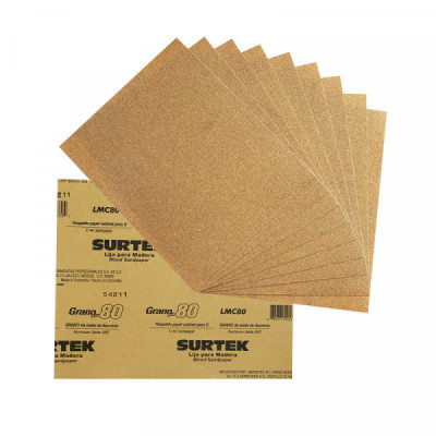 LMC80 SURTEK Lija para madera papel cabinet grano 80