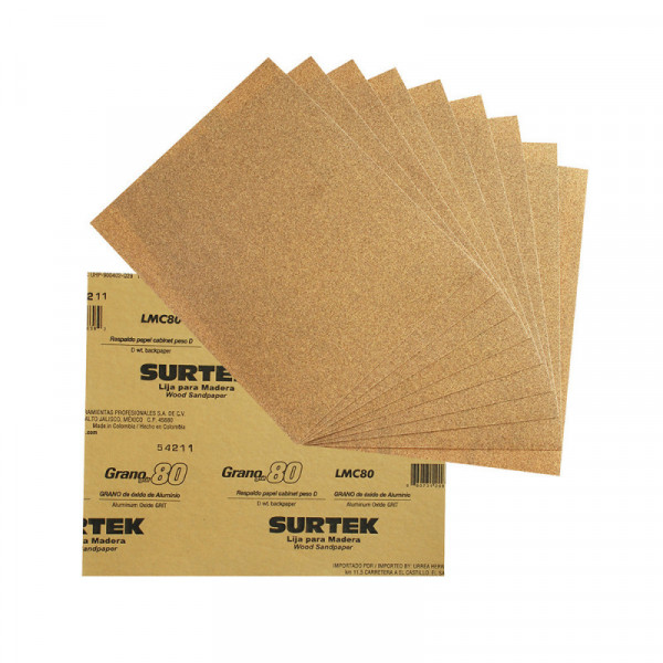 LMC80 SURTEK Lija para madera papel cabinet grano 80 Surtek | DIHERESA