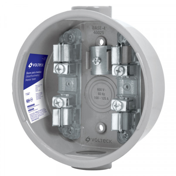 BASE-4 Base para watthorimetro, 4 terminales, Volteck TRUPER | DIHERESA