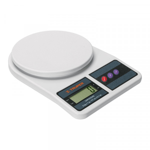 BASE-5EP Báscula digital base plástica para cocina capacidad 5kg TRUPER | DIHERESA
