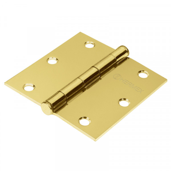 BC-351P Bisagra cuadrada 3-1/2',latonado, plana TRUPER | DIHERESA