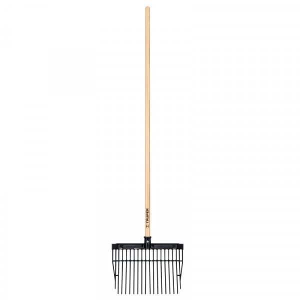 BF-16 Bieldo cabeza plástica, mango de madera,16 dientes TRUPER | DIHERESA